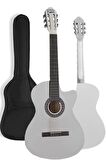 Midex CG-395WH Beyaz Renk Kesik Klasik Gitar 4/4 Yetişkin Boy Sap Ayarlı Full Set