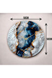 Renkli Baskı Desenli Sayılı Hediyelik Ahşap Sessiz Duvar Saati 50cm