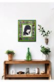 Çini Desenli 18 Parça Karo Çerçeveli (35*30 CM) Ahşap Dekoratif Ayna,6 Farklı Renk Seçeneği Ile...