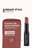Flormar Dudaklara hem parlak hem de doğal Creamy Stylo Lipstick -010 Nude- BLACK Q WHİTE