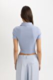 DeFacto Slim Fit Dar Kesim Fitilli Kaşkorse Kısa Kollu Polo Tişört C4076AX24SPBE305