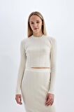 DeFacto Slim Fit Dar Kesim Bisiklet Yaka Triko Kazak A2057AX24AUBG303