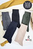 Erkek Kışlık (5 ÇİFT) Lambswool Yün Çorap Termal Etkili