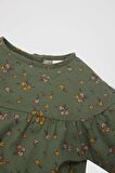 DeFacto Kız Bebek Çiçekli Uzun Kollu Twill Elbise C0498A524SPGN432