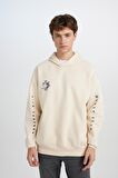 Rick and Morty Oversize Fit Geniş Kalıp Bisiklet Yaka Sırt Baskılı Kalın Sweatshirt Kumaşı Sweatshirt