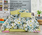 Ranforce Light Asya Yeşil Çift Kişilik Pamuklu Nevresim Takımı