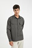 DeFacto Regular Fit Basic Düz Pamuklu Uzun Kollu Gömlek D1060AX24AUGR164