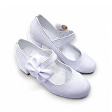 Beebron Ortopedik Topuklu Abiye Kız Çocuk Ayakkabı Glossy Series Abiayk2401 Rugan Beyaz 28