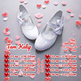 Beebron Ortopedik Topuklu Abiye Kız Çocuk Ayakkabı Glossy Series Abiayk2401 Rugan Beyaz 30