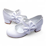 Beebron Ortopedik Topuklu Abiye Kız Çocuk Ayakkabı Glossy Series Abiayk2401 Rugan Beyaz 32