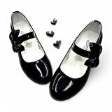 Beebron Ortopedik Topuklu Abiye Kız Çocuk Ayakkabı Glossy Series Abiayk2401 Rugan Siyah 28