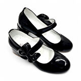 Beebron Ortopedik Topuklu Abiye Kız Çocuk Ayakkabı Glossy Series Abiayk2401 Rugan Siyah 28