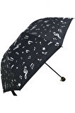 Marlux Siyah Müzik Notalı Kadın Şemsiye