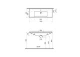 VitrA S50 5480B003-0001 Etajerli Lavabo, 120 cm, Beyaz
