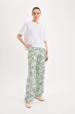DeFacto Rahat Pantolon Wide Leg Geniş Bol Paça Desenli Yüksek Bel C4042AX25SPKH434