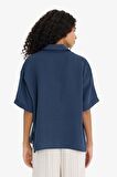 DeFacto Regular Fit Müslin Kısa Kollu Gömlek F0884AX25SMNV125