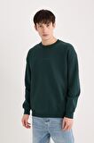 DeFacto Boxy Fit Bisiklet Yaka Baskılı Sweatshirt X8282AZ24AUGN919
