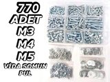 ACAR CİVATA 770 Adet M3 M4 M5 Vida Somun Pul Seti