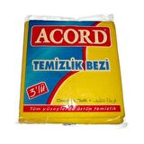 Acord Sarı Temizlik Cam Bezi - 35 x 38 Cm. - 3 lü Paket