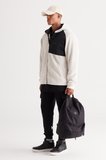 Erkek Bej Oversize Bol Kesim Kapüşonlu Sherpa Polar Sweatshirt Ceket