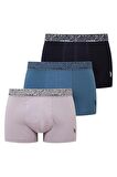 Erkek Lacivert - İndigo - Gri 3 lü Boxer