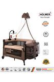 Holmer Coolstyle (Deluxe Kumaş) Premium Cibinlikli Dönenceli Anne Yanı/Oyun Parkı/Park Yatak 70x110cm Bej