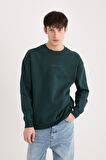 DeFacto Boxy Fit Bisiklet Yaka Baskılı Sweatshirt X8282AZ24AUGN919