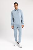 DeFactoFit Standart Fit Bisiklet Yaka Skuba Dalgıç Kumaş Sporcu Sweatshirt B4757AX24SPBE584