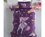 Clasy Tek Kişilik Yatak Örtüsü Rainbow v1 Mor EMH