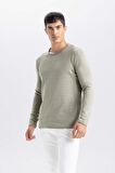 DeFacto Relax Fit Bisiklet Yaka Basic Düz Triko Kazak D3278AX24WNKH461