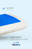 Visco soğutucu jelli yastık - % 100 visco - Sert yüksek yastık - 60 cm x 40 cm x 13 cm