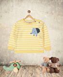 SARI ÇİZGİLİ FİL DETAYLI ERKEK ÇOCUK SWEAT