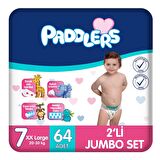 Paddlers Bebek Bezi 7 Numara XX-Large 64 Adet (20-30 Kg) 2'li Jumbo Set