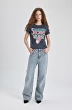 DeFacto Rolling Stones Regular Fit Bisiklet Yaka Kısa Kollu Tişört C4527AX24SMGR454