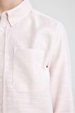 DeFacto Erkek Çocuk Polo Yaka Oxford Basic Düz Uzun Kollu Gömlek B5978A824SMPN681