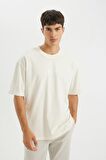 DeFacto Oversize Fit Bisiklet Yaka Sırt Baskılı Kısa Kollu Tişört D4911AX24AUER98