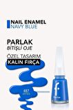 Flormar Klasik Parlak Bitişli Yüksek Pigmentli Oje - Nail Enamel- 487 Navy Blue New- 8682536036269