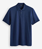 Erkek Kısa Kollu Polo Yaka T-shirt - İNDİGO