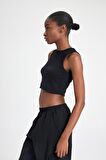 DeFactoFit Slim Fit Dar Kesim Bisiklet Yaka Ribana Basic Düz Sporcu Atlet Z6573AZ24SPBK81