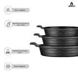 Amboss Daisy 3 Parça Döküm Yanmaz Yapışmaz Omlet (sahan) Seti