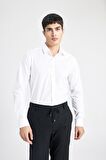 DeFacto Slim Fit Dar Kesim İtalyan Yaka Non Iron Ütü Gerektirmeyen Uzun Kollu Beyaz Gömlek A7803AX24SPWT32