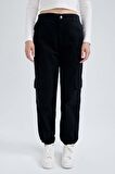 DeFacto Coool Gabardin Jogger Pantolon Basic Düz Normal Bel Kargo Cepli B0454AX23AUBK27