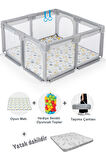 Original Playard Güvenli Bebek Ve Çocuk Oyun Alanı Oyun Parkı 120x120 Oyun Matı Ve Topları Yataklı