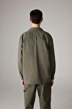 DeFacto Oversize Geniş Kalıp Polo Yaka Twill Uzun Kollu Gömlek Ceket C2896AX24SPKH489