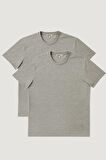 Slim Fit Bisiklet Yaka 2'li Düz Tişört Paketi