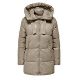 Only Açık Kahve Kadın Mont ONLNEWSCARLETT HOOD PUFFER CC OTW