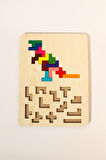 Ahşap Eğitici Puzzle | 3’ü 1 Arada Şekiller, Renkler ve Hayvanlar Yapboz | Montessori 3+ Yaş Oyuncak