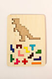 Ahşap Eğitici Puzzle | 3’ü 1 Arada Şekiller, Renkler ve Hayvanlar Yapboz | Montessori 3+ Yaş Oyuncak