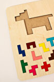 Ahşap Eğitici Puzzle | 3’ü 1 Arada Şekiller, Renkler ve Hayvanlar Yapboz | Montessori 3+ Yaş Oyuncak
