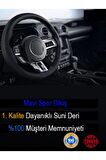 Peugeot 205 Deri Direksiyon Kılıfı, Mavi Şeritli Spor Dikiş